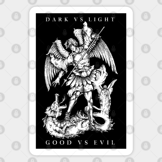 dark versus light evil versus good angel vs dragon Magnet by ZenCloak